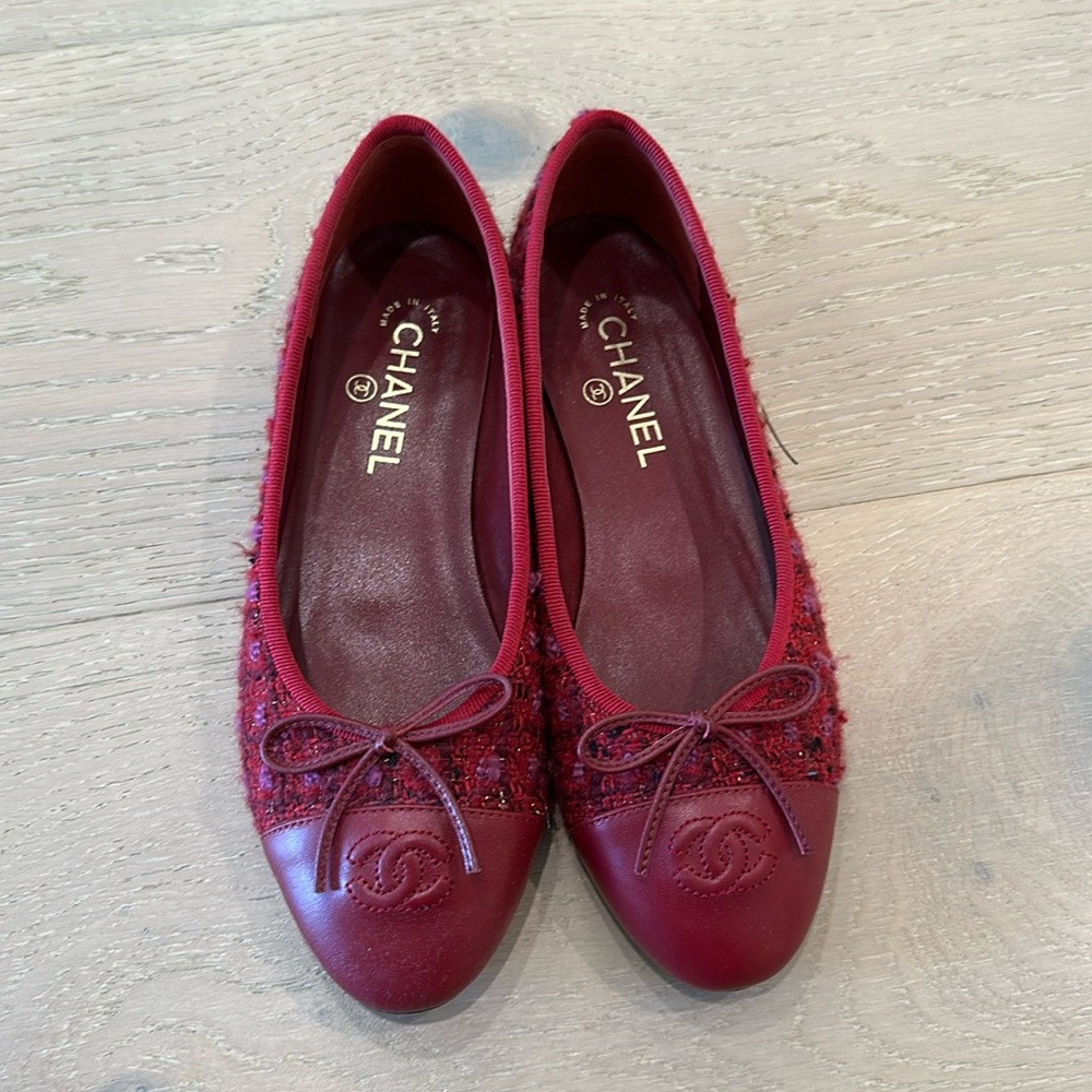 Chanel Tweed Ballet Flat